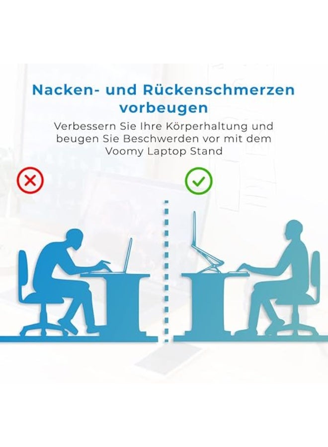 حامل لابتوب قابل للتعديل إلى 7 مستويات مصنوع من خليط معدني من الألومنيوم وقابل للطّي فضي - Image 3